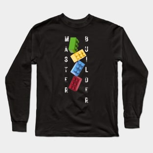 Master Builder Lego Brick Colorful Design Long Sleeve T-Shirt